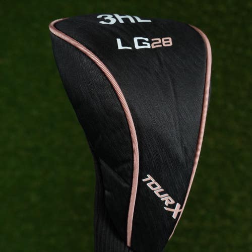 MERCHANTS OF GOLF TOUR X LG28 3HL FAIRWAY WOOD HEADCOVER SOCK LADIES BLACK/PINK