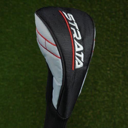 CALLAWAY STRATA 3 FAIRWAY WOOD HEADCOVER 3W SOCK BLACK / GRAY / RED ~ LOOK!!