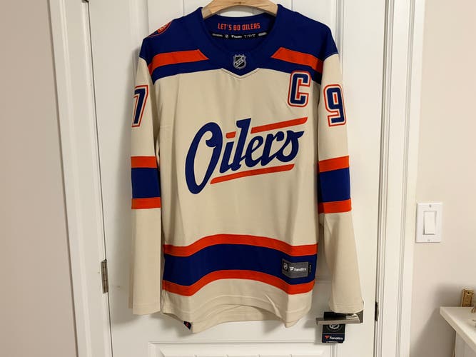 BNWT Authentic Fanatics Edmonton Oilers Connor McDavid Alternate Jersey Large