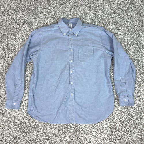 Brooks Brothers Shirt Mens 17.5 36/37 Blue Regent Supima Cotton Dress Button USA