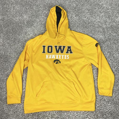 Iowa Hawkeyes Sweatshirt Hoodie Mens 3XL Gold NCAA Football Colosseum Pullover