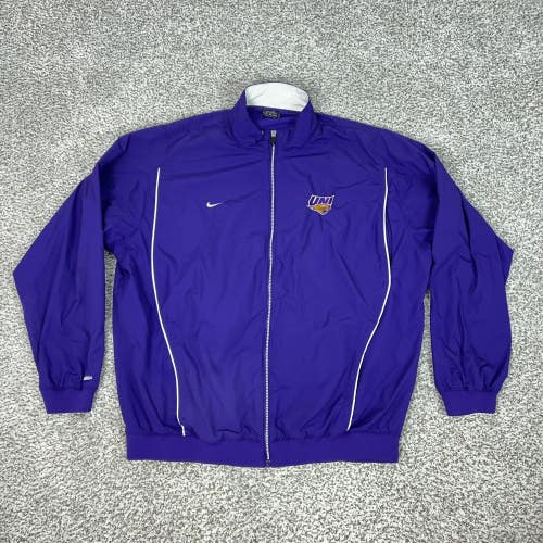 Vtg Northern Iowa Panthers Jacket Mens XL Purple NCAA Football Nike Windbreaker