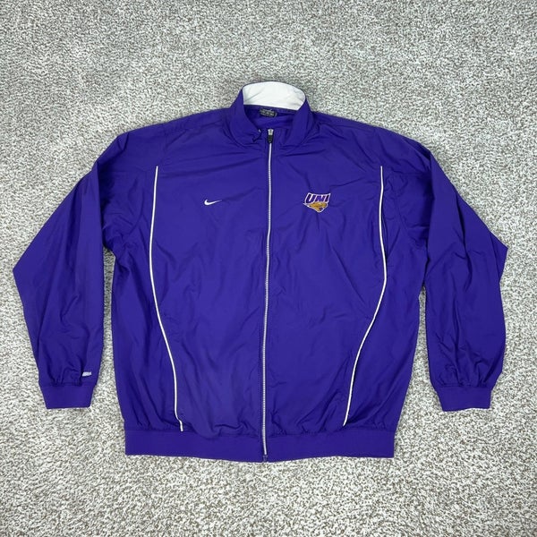 Vtg Northern Iowa Panthers Jacket Mens XL Purple NCAA Football Nike Windbreaker