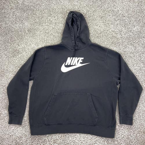 Nike Hoodie Mens 3XLT Black Pullover Sweatshirt Tall Fleece Big Logo Athletic