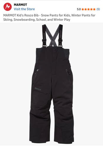 Youth Large Marmot Ski Pants (New)