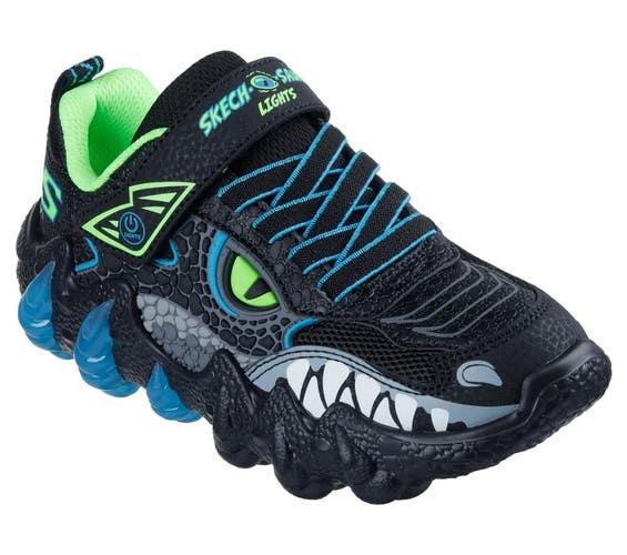 Skechers Skech-O-Saurus Light 2.0 00121L-BBLM Kids US 2 Black Blue Shoes HAWK552