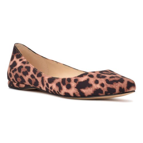 Nine West Speakup Flats Women 7.5 Brown Leopard Print Almond Toe Slip On HAWK587