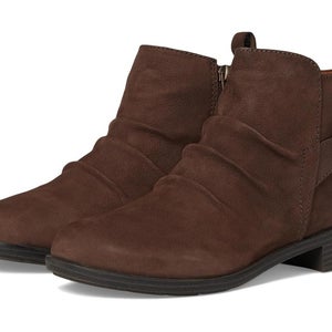 Cobb Hill Nessa Boots Women's 8 Dark Brown Leather Side Zip Ankle Bootie HAWK648