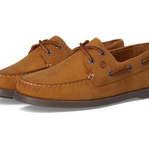 Johnston & Murphy Zeke Kids US 3 Tan Oiled Leather Slip-On Boat Shoes HAWK682