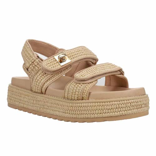Steve Madden Bigmona BIGM01S1 Womens 9.5 Natural Raffia Strappy Platform HAWK688