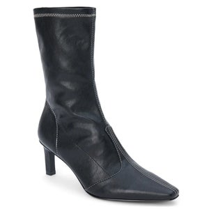 Coconuts by Matisse Clara Women 10M Black Leather Snip Toe Zipper Bootie HAWK417