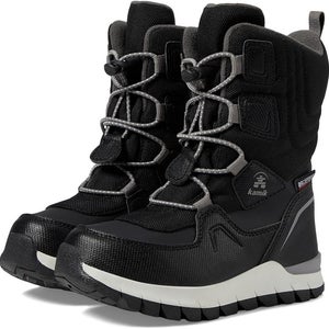 Kamik Bouncer 2 NF8513 Kids US 3 Black Leather Waterproof Winter Boots HAWK689