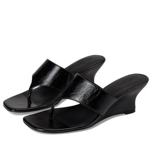 Madewell Reese NU913 Sandals Women's US 7.5 Black Leather Wedge Heel HAWK675