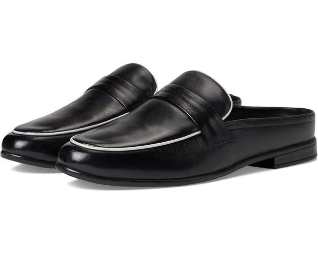 Trotters Lola Flat Women's US 8.5 Black Leather Round Toe Slip-On Mule HAWK721