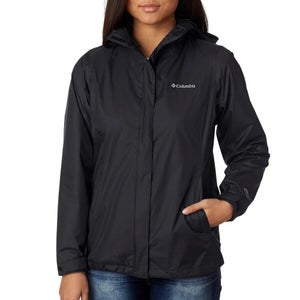 Columbia Arcadia II Rain Jacket Women's 1X Plus Black Full Zip Waterproof JZZ589