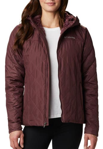 Columbia Copper Crest Quilted Jacket Women's 2X Maroon Full Zip Hooded JZZ572