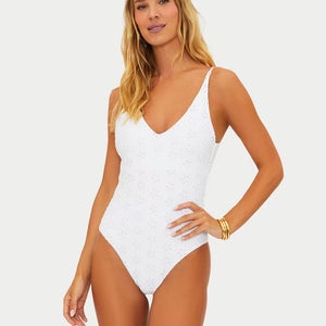 Beach Riot Reese Swimsuits Women's XS White Stretch One-Piece Swimwear GBO1709