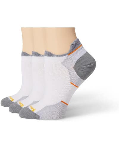 Smartwool Run Zero Women M White Cushion Low Ankle Crew Cut Socks 3-Pack GBO1695