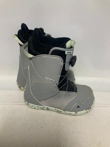 Used Burton ZIPLINE BOA Boys Snowboard Boots Grey Junior 06 11823-S000036792