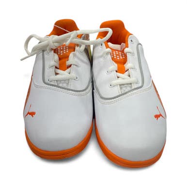 Used Puma TITANTOUR Jr Golf Shoes Orange And White Youth 06.0 11735-S000337111