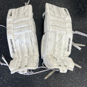 Used Bauer REACTOR Goalie Leg Pads Junior White 26" 11849-S000035603
