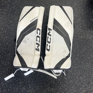 Used CCM YFLEX 3 Goalie Leg Pads Youth White 26" 11849-S000035602