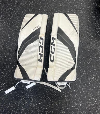 Used CCM YFLEX 3 Goalie Leg Pads Youth White 26" 11849-S000035602