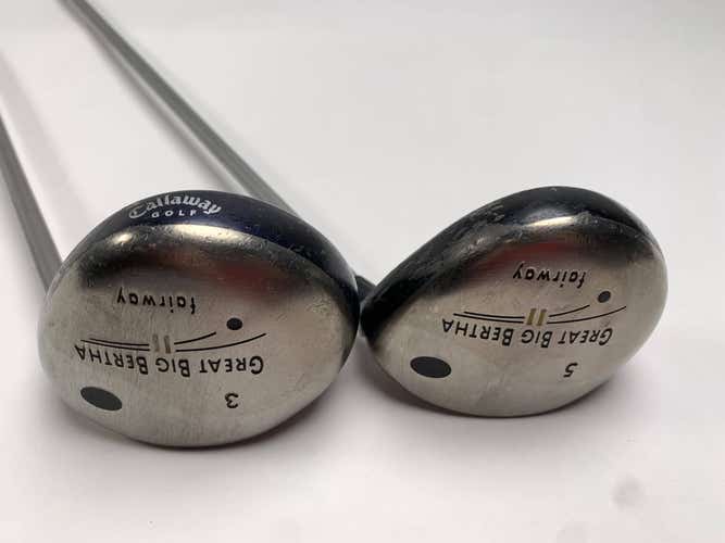 Callaway Great Big Bertha II 3 & 5 Fairway Wood Set 15* 18* GBB System Senior RH