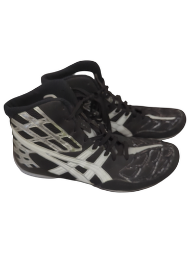Used Asics J203Y BLK/WHT SHOES Wrestling Shoes Black Senior 13 11862-S000092149