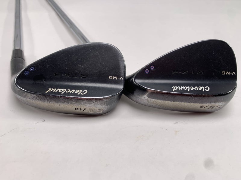Cleveland RTX 3 Black Satin Wedge Set 52* 10 58* 9 DG Wedge Steel Mens RH