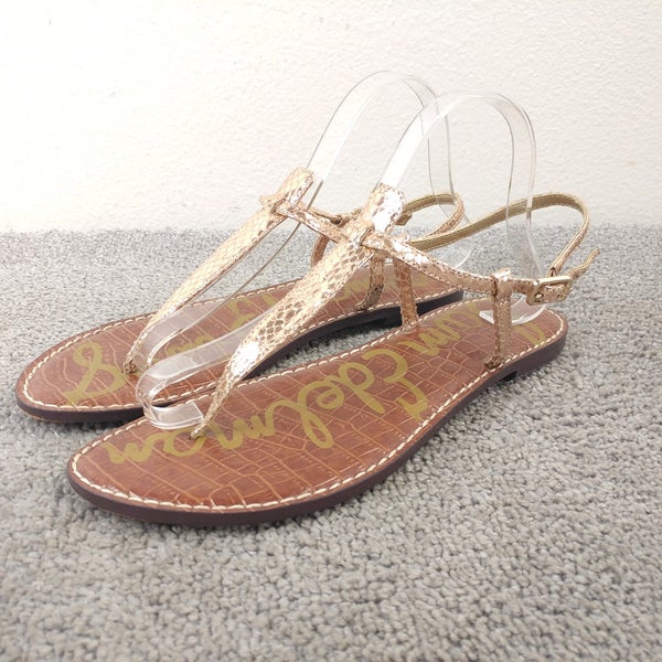 Sam Edelman Gigi Sandals Womens Size 9.5. Shoes Rose Pink Snake Skin T-Strap