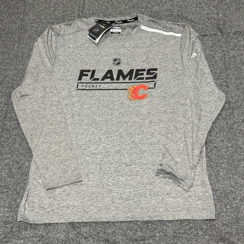Calgary Flames NHL Fanatics Authentic Pro Workout Team Long Sleeve Shirt Sz XL