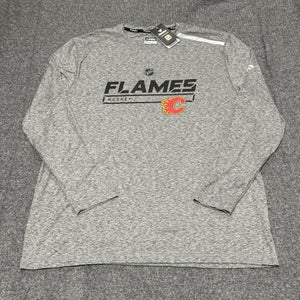 Calgary Flames NHL Fanatics Authentic Pro Workout Team Long Sleeve Shirt Sz 2XL
