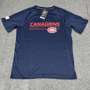 Montreal Canadiens NHL Fanatics Authentic Pro Workout Team Short Sleeve Tee Sz L