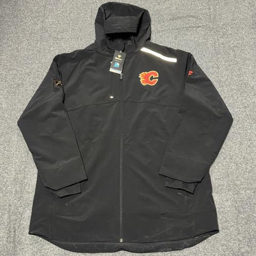 Calgary Flames NHL Fanatics Authentic Pro Full Zip Team Rink Parka Jacket Sz XL