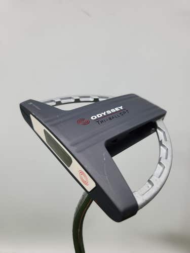 LEFTY ODYSSEY WHITE STEEL TRI BALL SRT PUTTER 35" VERYGOOD