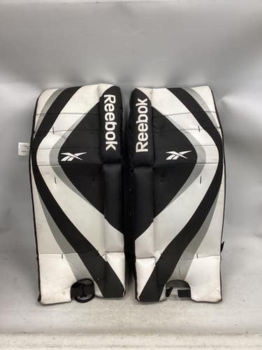 Used Reebok YOUTH GOALIE LEG PADS Street Leg Pads Black MD 11851-S000042162