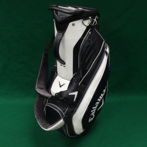 NEW Callaway Golf 2023 Staff 4-Way Black/White Golf Stand Bag w/ Raincover