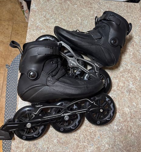 Sz 11 Powerslide Swell Triple Black 110 Trinity Skates Inline agressive Size 11