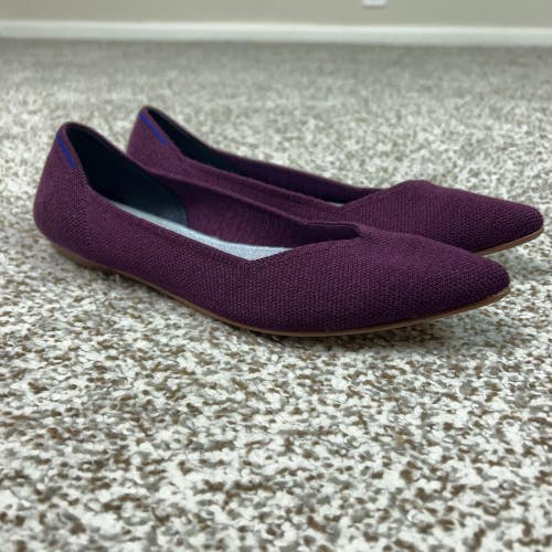 Rothys Shoes Womens Size 7.5 Purple The Point Knit Ballet Flats Washable Office