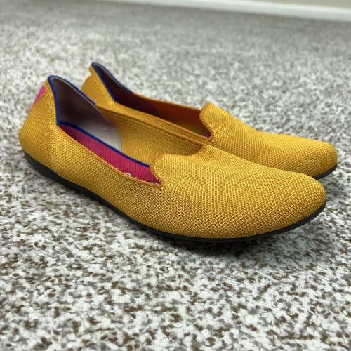 Rothys Shoes Womens Size 7 Yellow The Loafer Knit Flats Washable Comfort Office