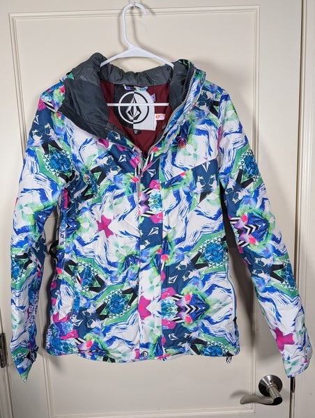 VOLCOM Bright Slogan Insulated Hooded Snowboard Jacket Size: M