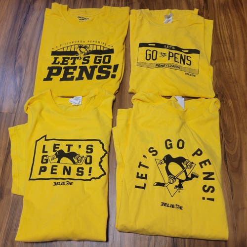 Lot of Four Pittsburgh Penguins Graphic T-Shirts, Tag Size XL