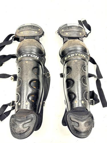 Used Easton YOUTH Catchers Leg Guards Black Youth 11860-S000303040