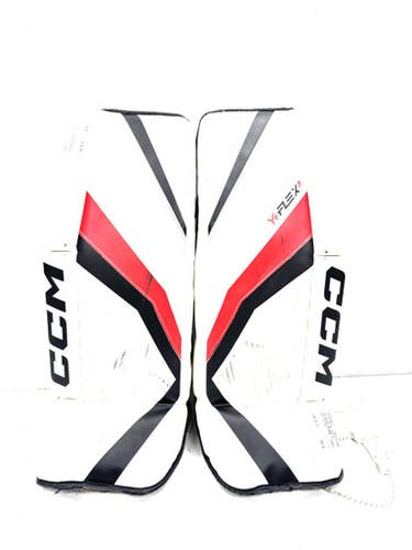 Used CCM YTFLEX3 Goalie Leg Pads Junior White 26" 11860-S000303053