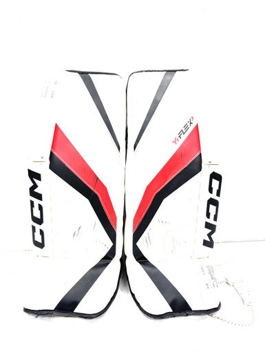 Used CCM YTFLEX3 Goalie Leg Pads Junior White 26" 11860-S000303053