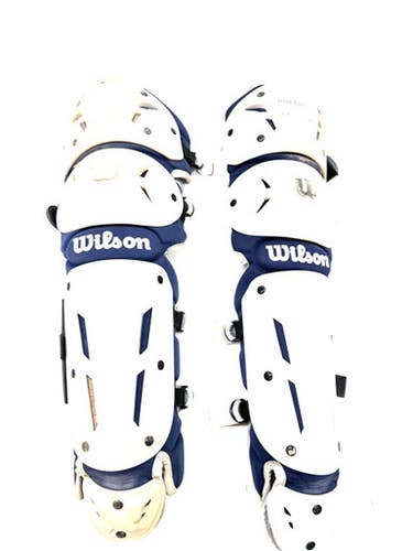 Used Wilson EZ CATCH Catchers Leg Guards Grey Junior 11860-S000303098