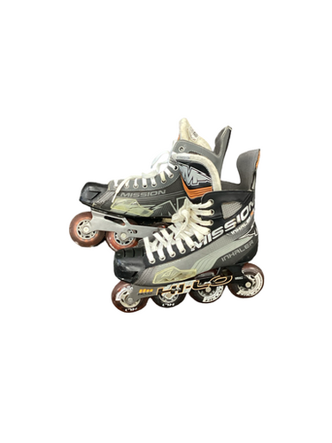 Used Mission INHALER AC5 Roller Hockey Skates Orange Senior 8.5 11613-S000175203