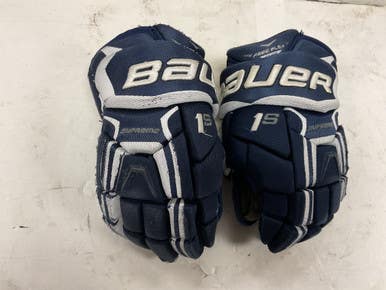 Used Bauer SUPREME 1S Junior Gloves Navy Blue 11" 11855-S000197590