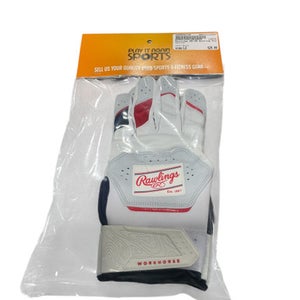 Used Rawlings BB/SB Batting Gloves White LG 11834-S000044749